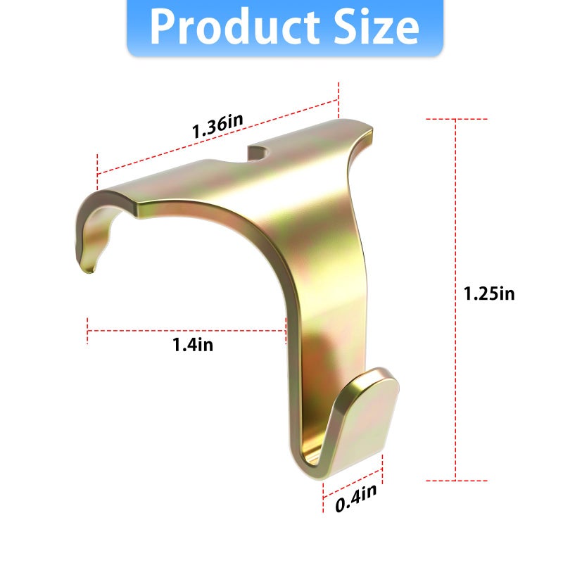appacare 12 قطعة من خطافات القولبة لقضبان الصور، وخطافات شماعات قضبان الصور للفنون والصور (ذهبي) - Image 2
